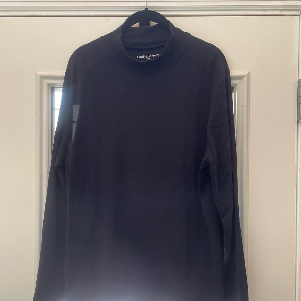 Nice Croft & Barrow Soft Black Knit Mock Turtleneck 1X